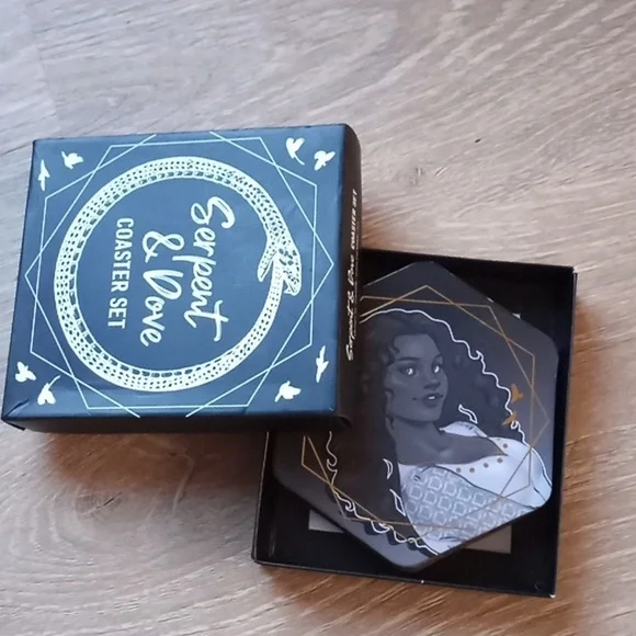 Serpent & Dove Book Series Fairyloot 4 Coaster Set Foiled Theme: Spellcraft Art - Picture 2 of 11